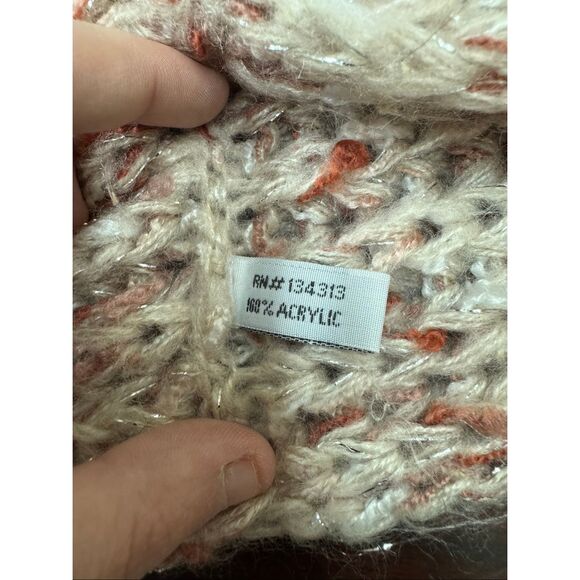 Oatmeal and Orange Colored Infinity Scarf - Picture 3 of 3